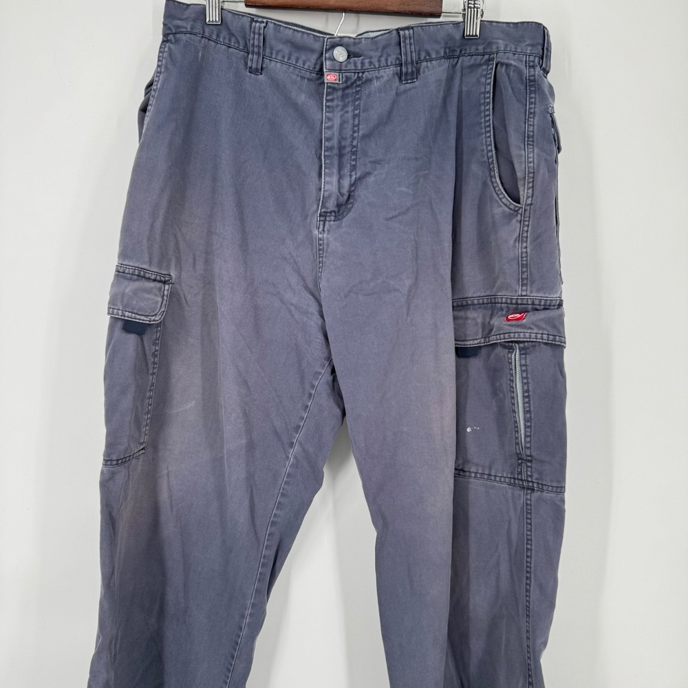 Quiksilver‎ Y2K Cargo Pants Mens 38x31 Blue Gray Utility Workwear Cotton Baggie